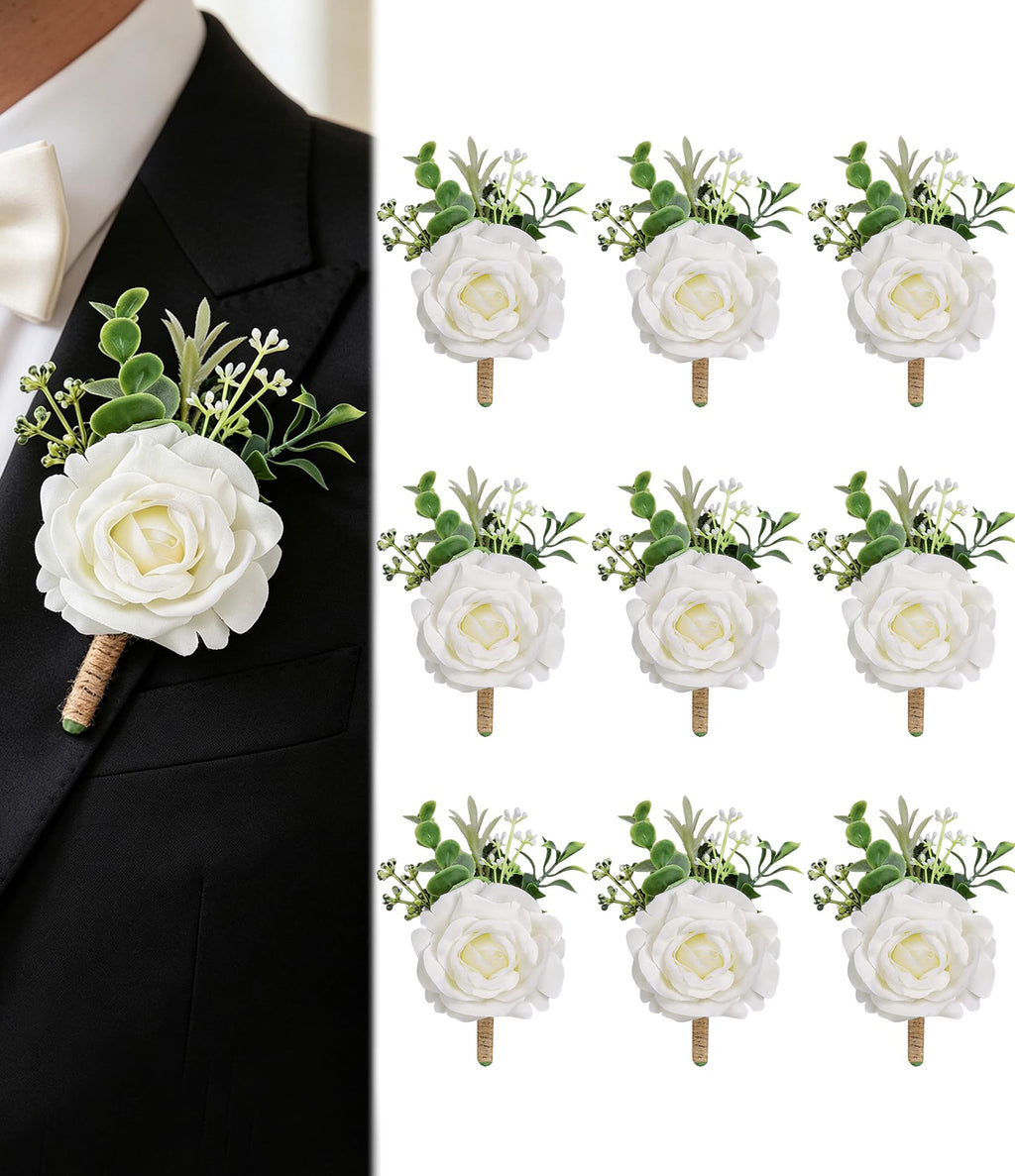 2Pcs White Silk Rose Wrist Corsages for Women Wedding Prom Party