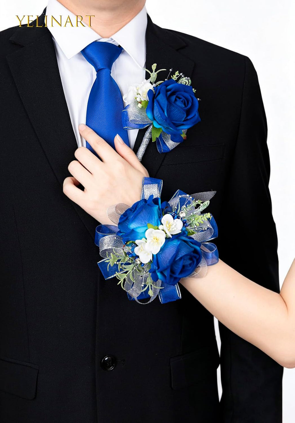 Royal Blue Corsage and Boutonniere Set Prom Homecoming Flower