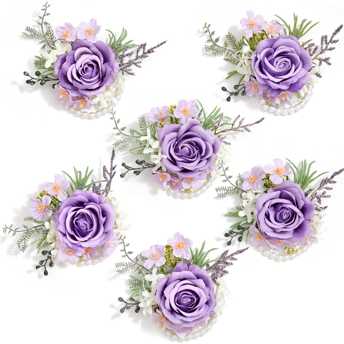 Serwalin Champagne Rose Corsage and Boutonniere Set for Wedding Prom Party