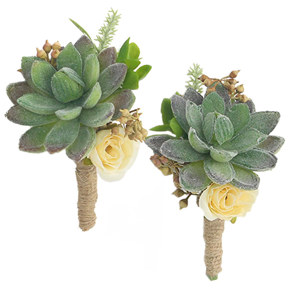 Rinlong 2Pcs Terracotta Boutonnieres with Pins for Men, Groom, Groomsmen