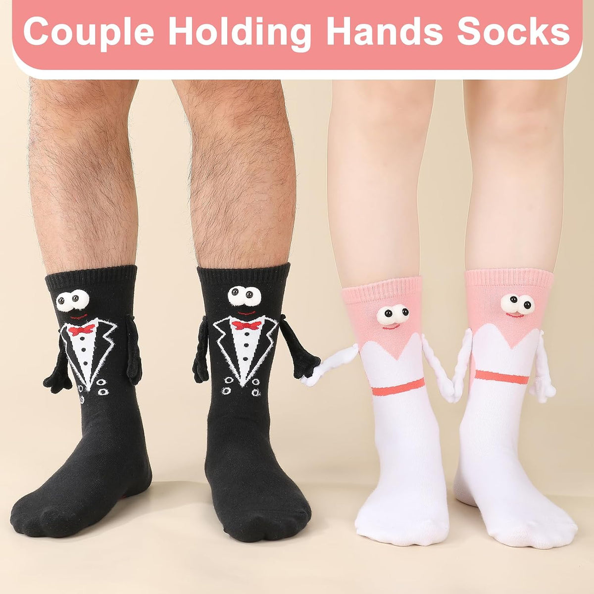 Jspupifip 2 Pairs Bride and Groom Socks