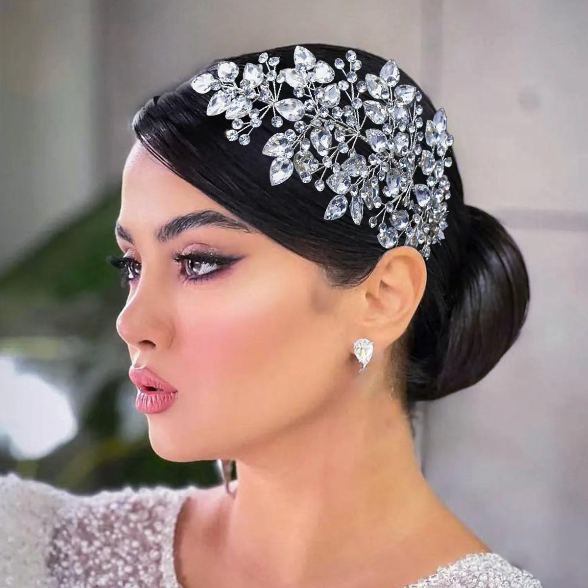 Wedding Hair Pieces for Brides, Bridal Hair Accessories(Silver)