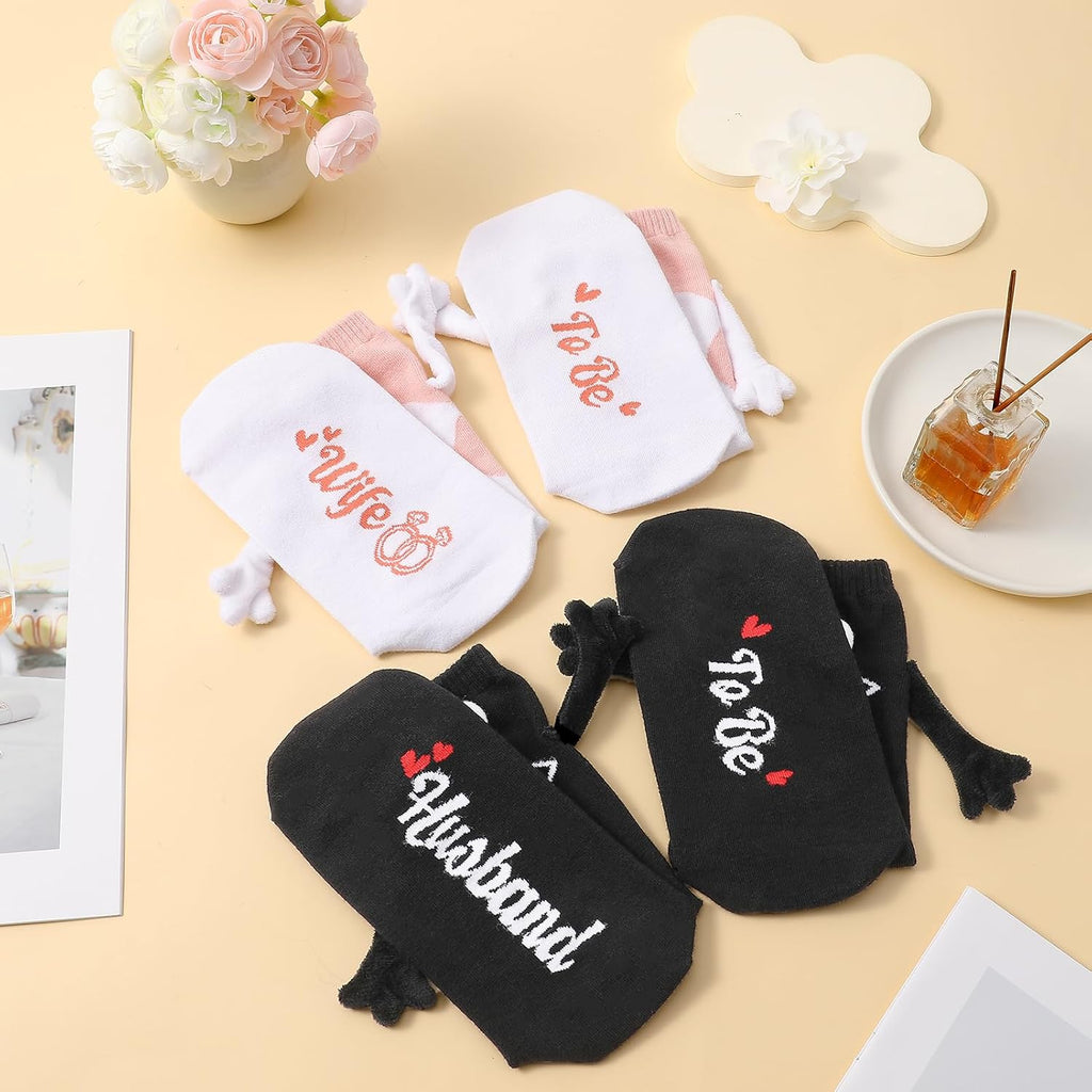 Jspupifip 2 Pairs Bride and Groom Socks