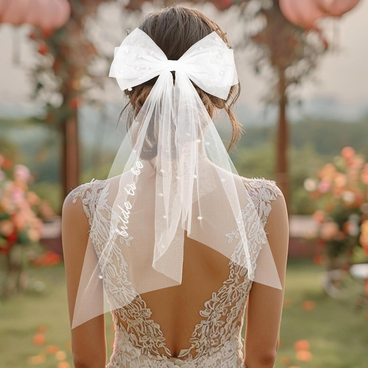 Bride To Be Veil Bow Veil for Bridal Shower Bachelorette Party favors