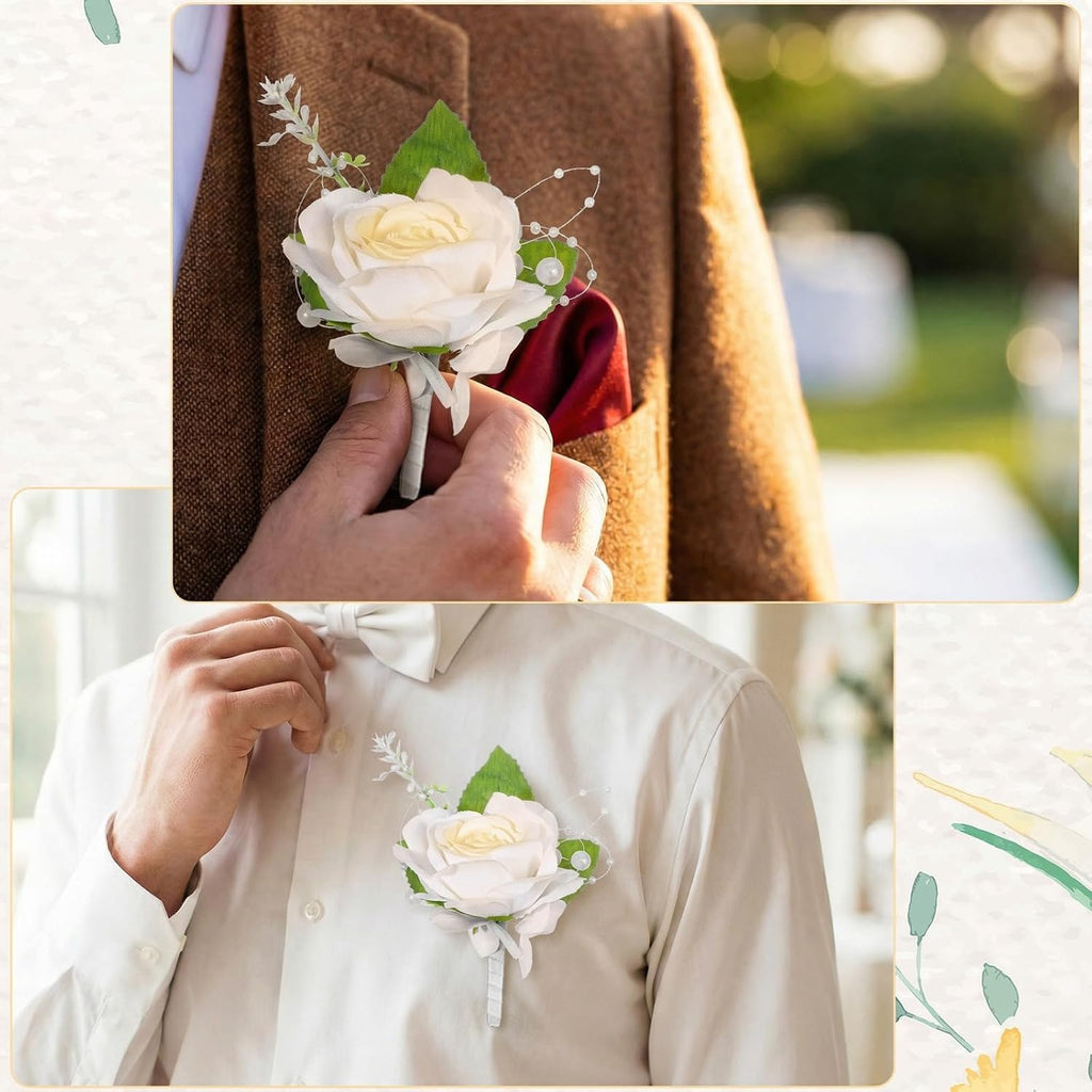 Rose Boutonniere for Men, Lapel Pin FlowerAnniversary & Formal Party Suit