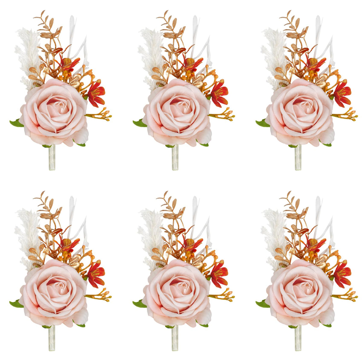 2Pcs White Silk Rose Wrist Corsages for Women Wedding Prom Party