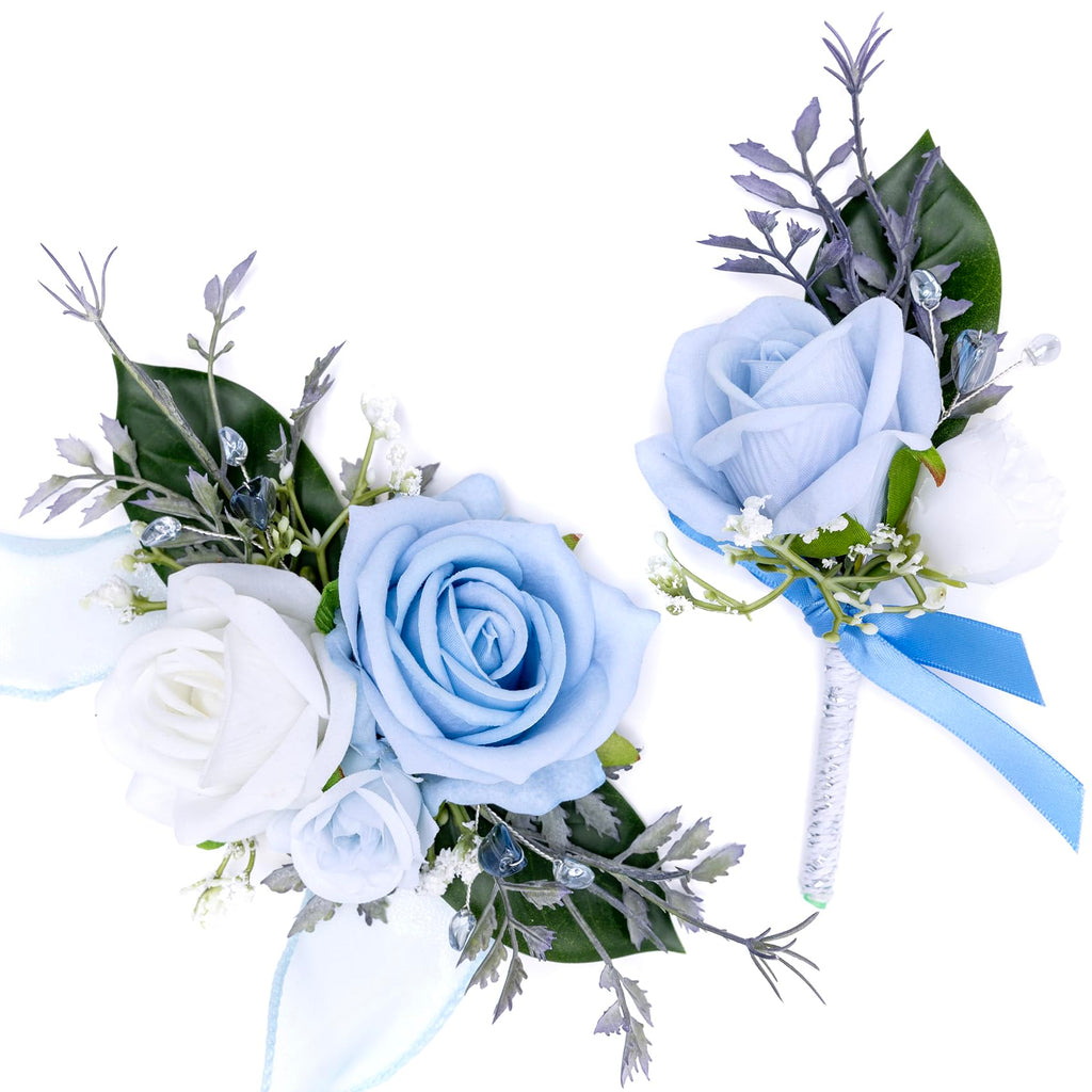 Fnize Pink Corsage and Boutonniere Set for Prom Homecoming Wedding Flower