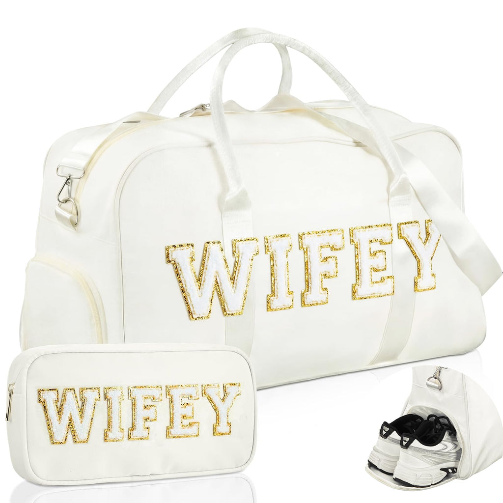 2 Pcs Groom Bag Gifts, Wedding Weekender Duffle Bag, Black