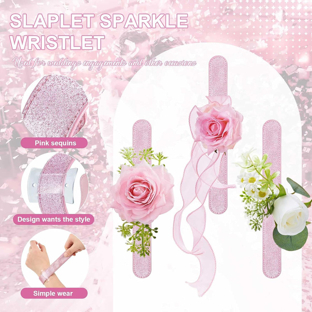 6 Pcs Slaplet Corsage Wristlet Bracelets Slap Bands