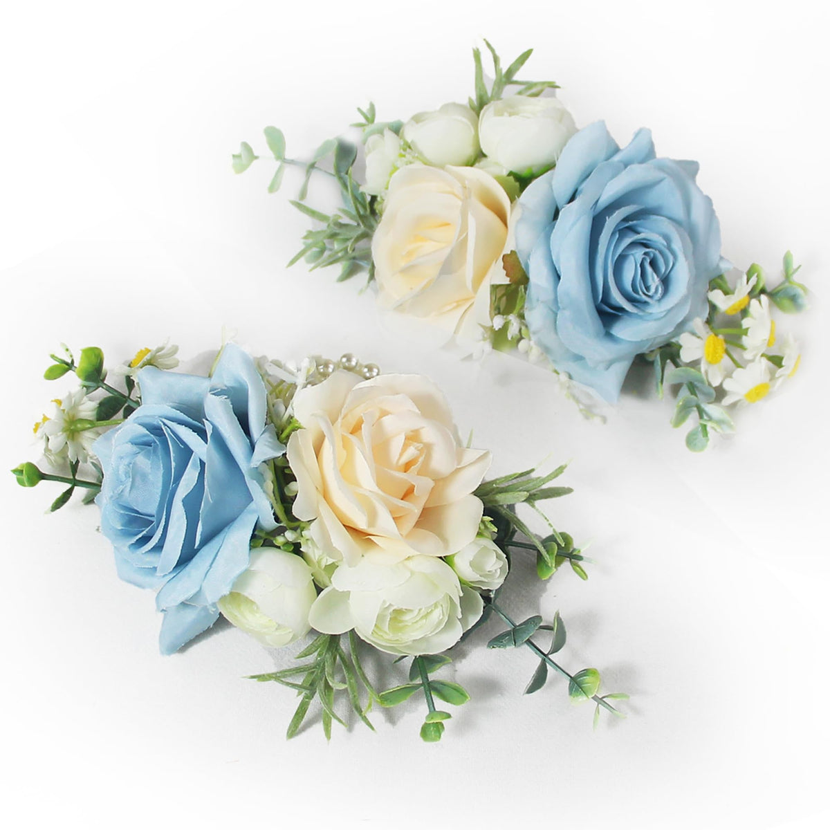 Rinlong 2Pcs Navy Terracotta Wrist Corsage for Wedding, Prom, Homecoming