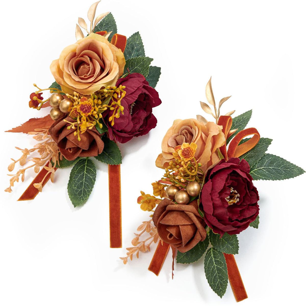 Serwalin 6 Pcs Champagne Rose Wrist Corsage Wristlet for Wedding Prom Party