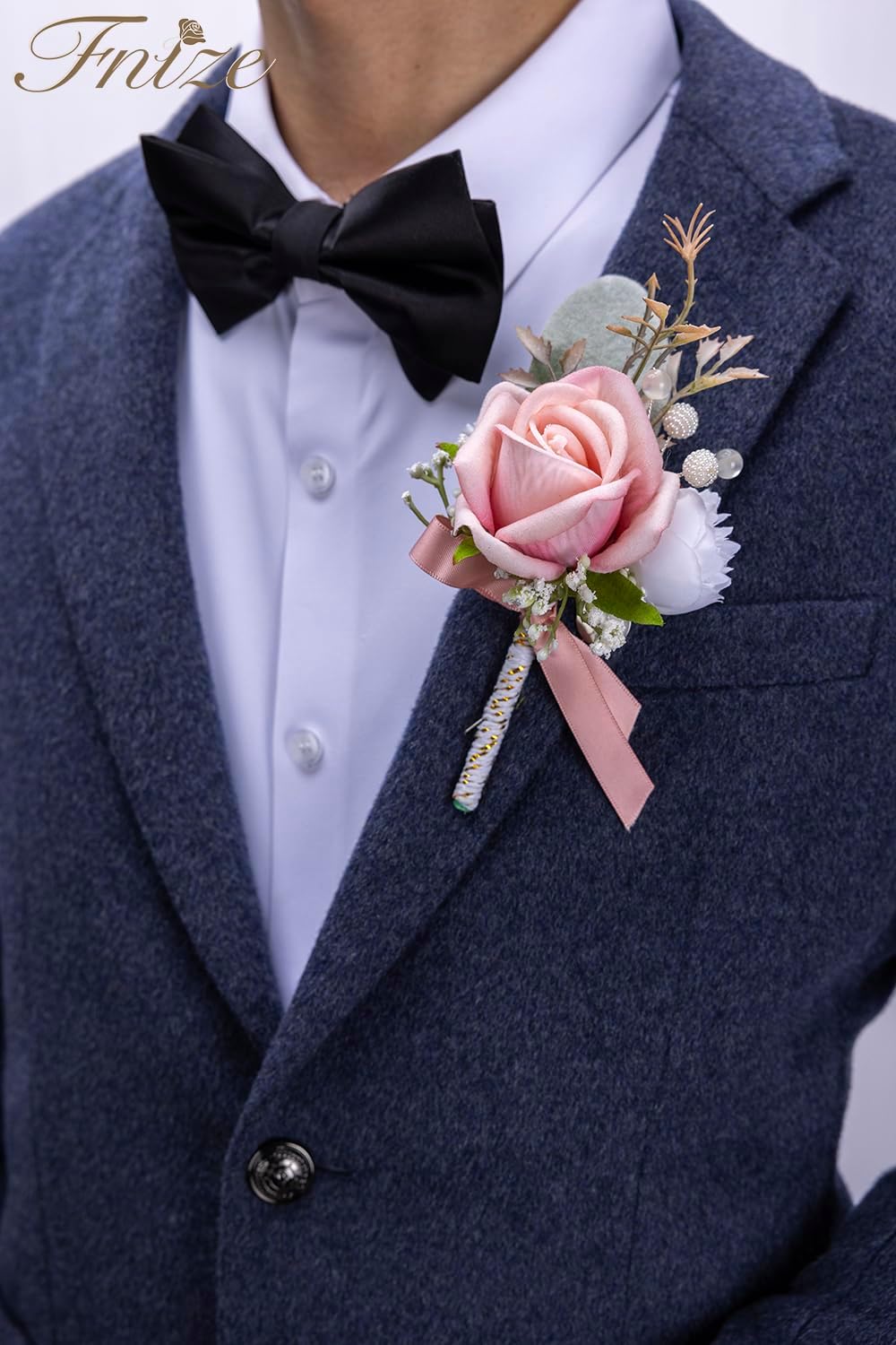 Fnize Pink Corsage and Boutonniere Set for Prom Homecoming Wedding Flower
