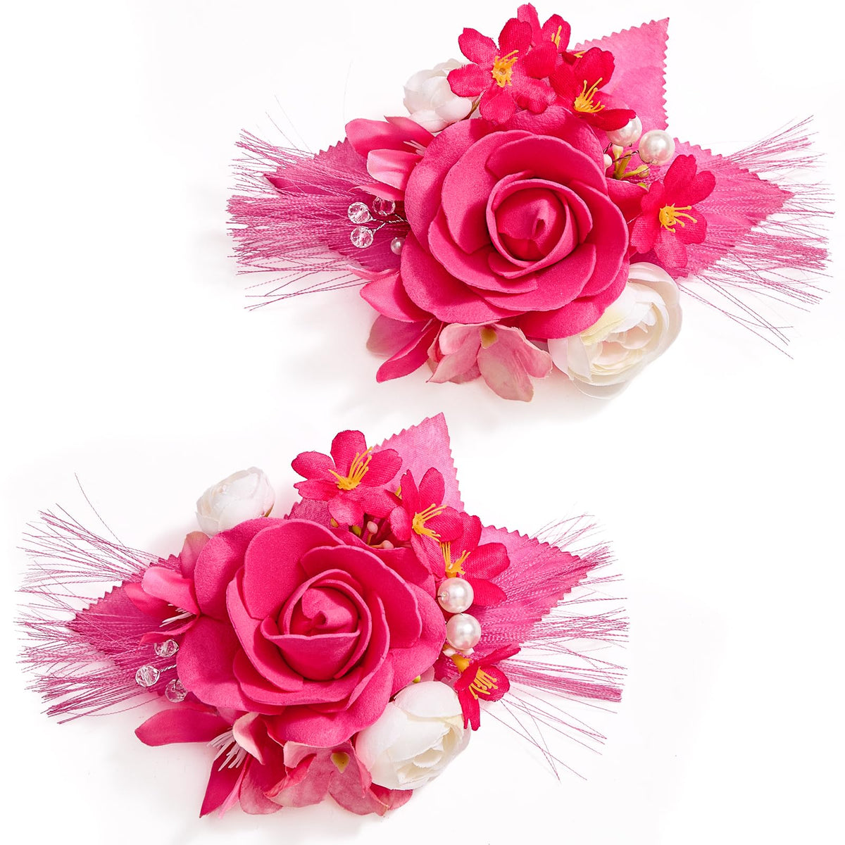 Serwalin 2Pcs Champagne Wrist Corsage Wristlet for Wedding Prom, 6-7Inch
