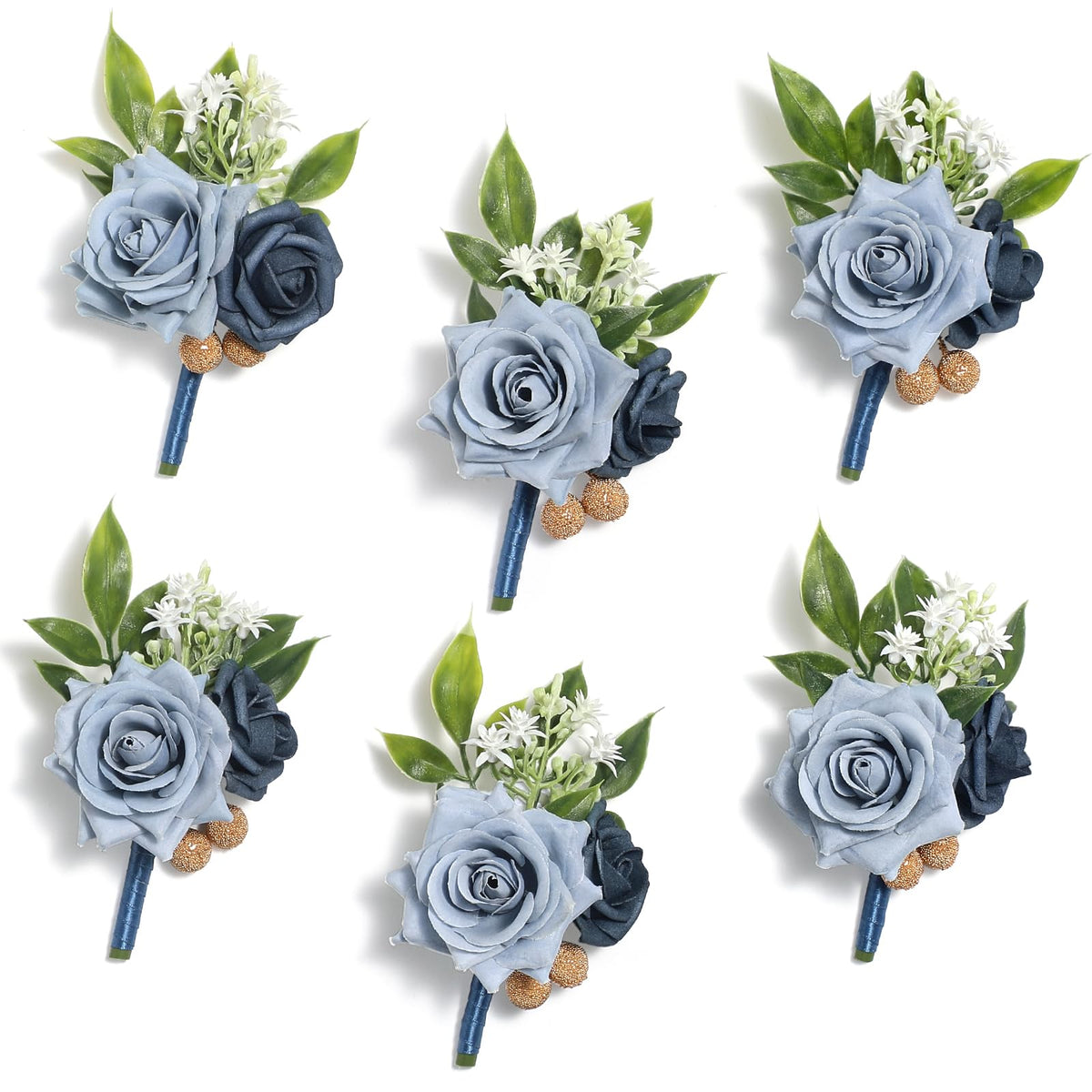 Serwalin Champagne Rose Corsage and Boutonniere Set for Wedding Prom Party