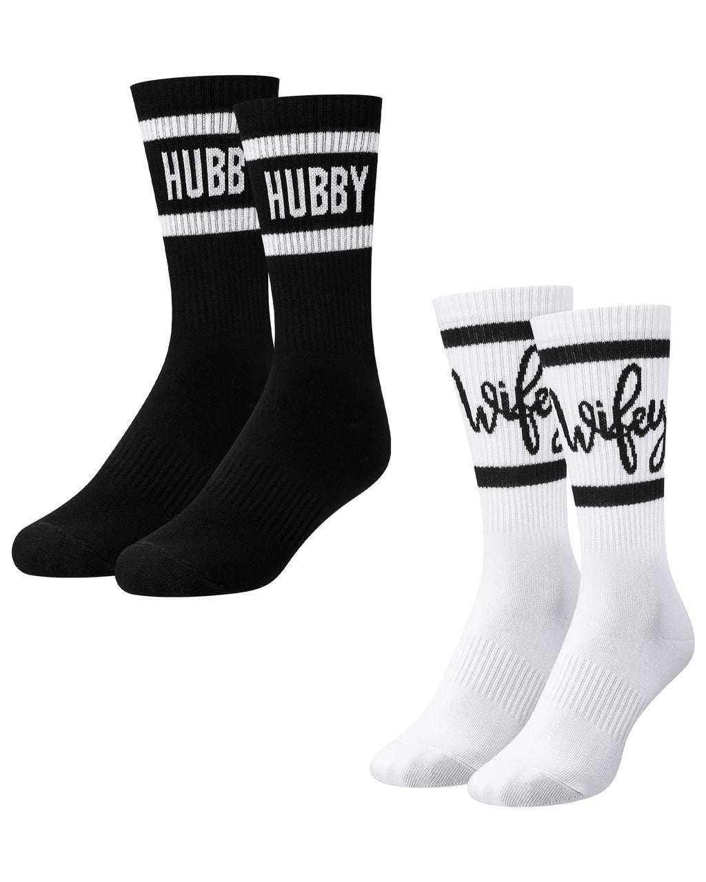 Shihanee 2 Pairs Wedding Gifts for Couples Wedding Crew Socks
