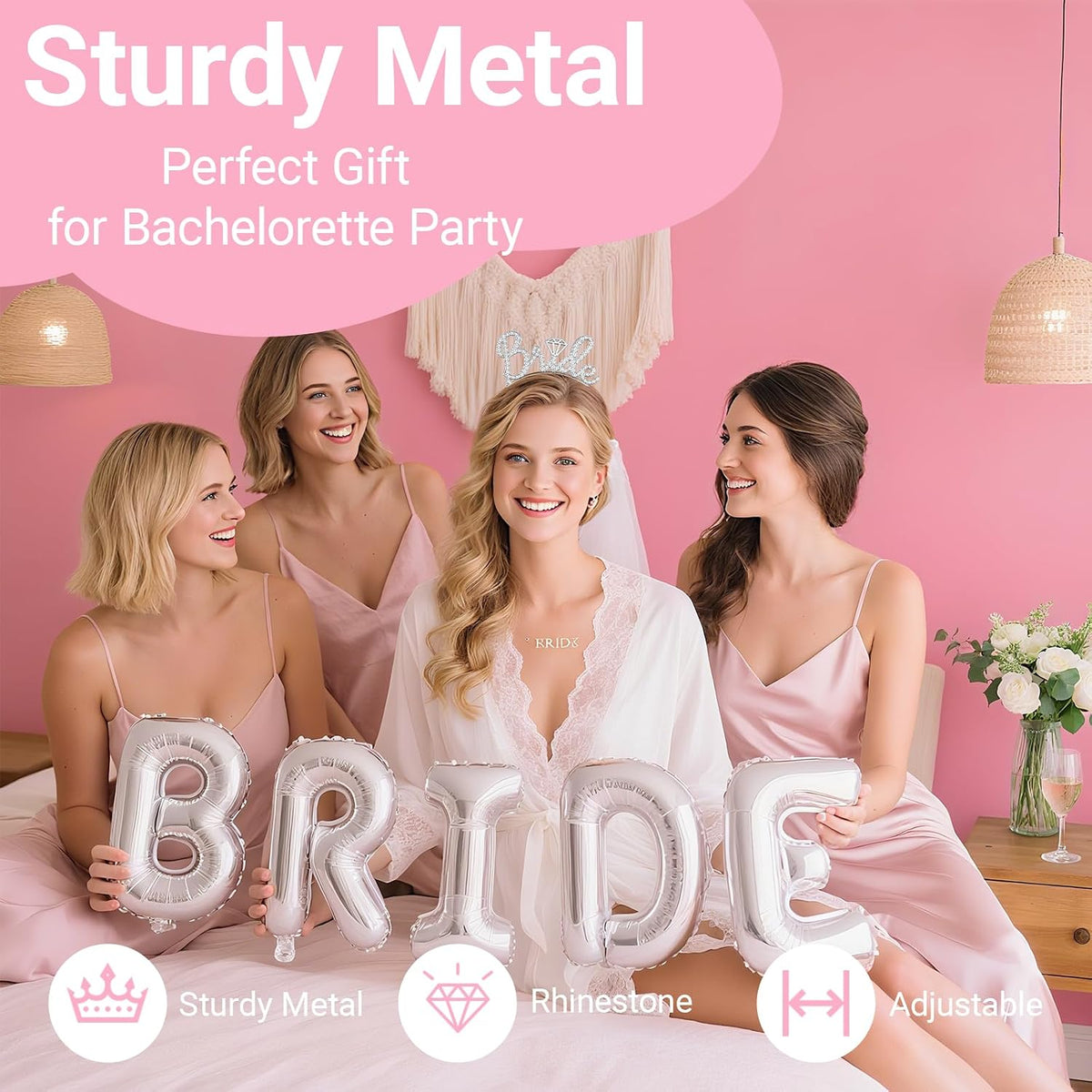 3Pcs Bride to Be Headband with Sash and Veil for Bachelorette Party