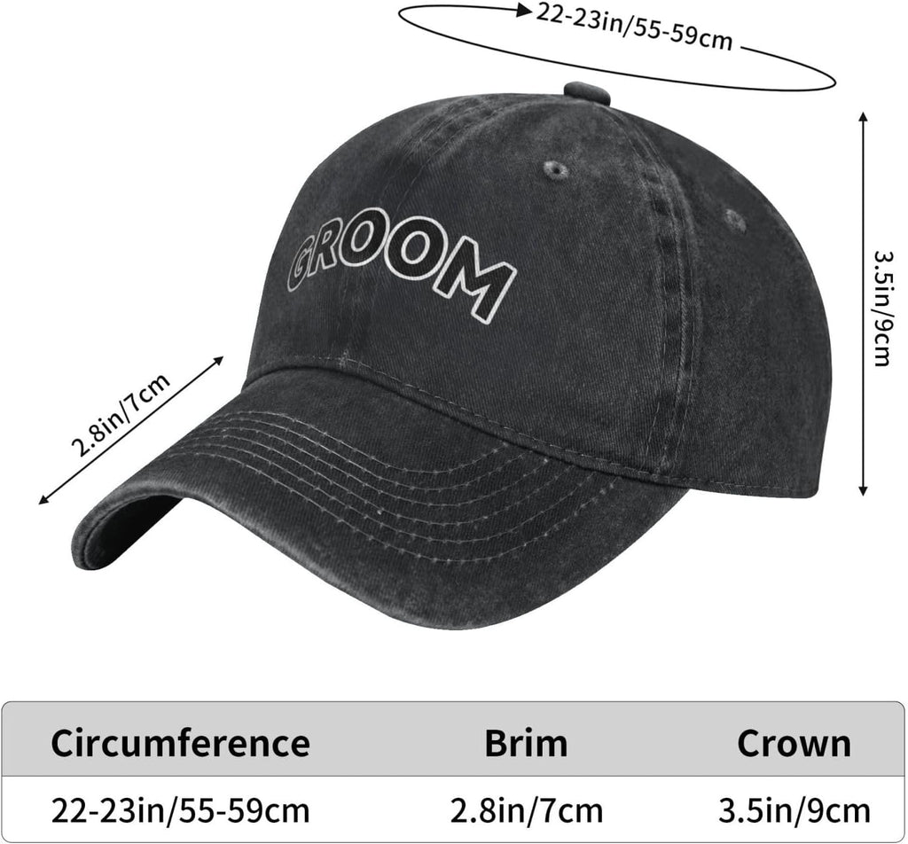 Groom Hat Adjustable Washed Cotton Groom Baseball Cap Wedding Gifts