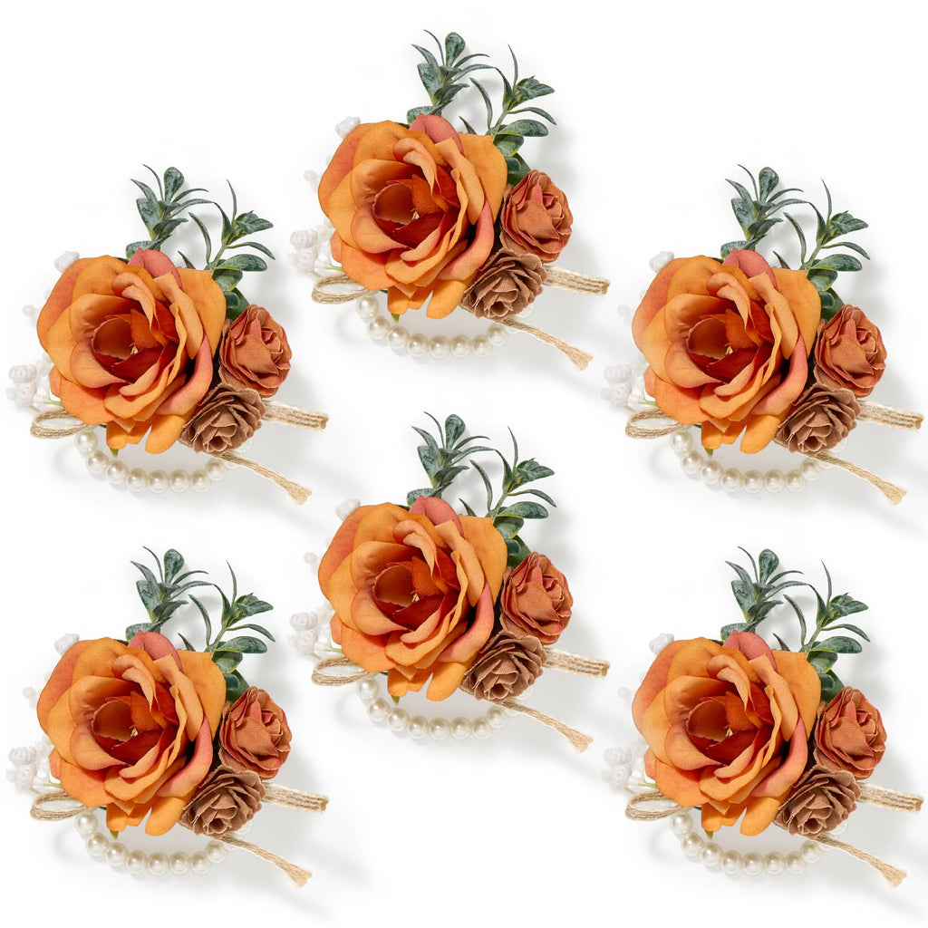 Serwalin Ivory White Rose Corsage and Boutonniere Set for Wedding Prom