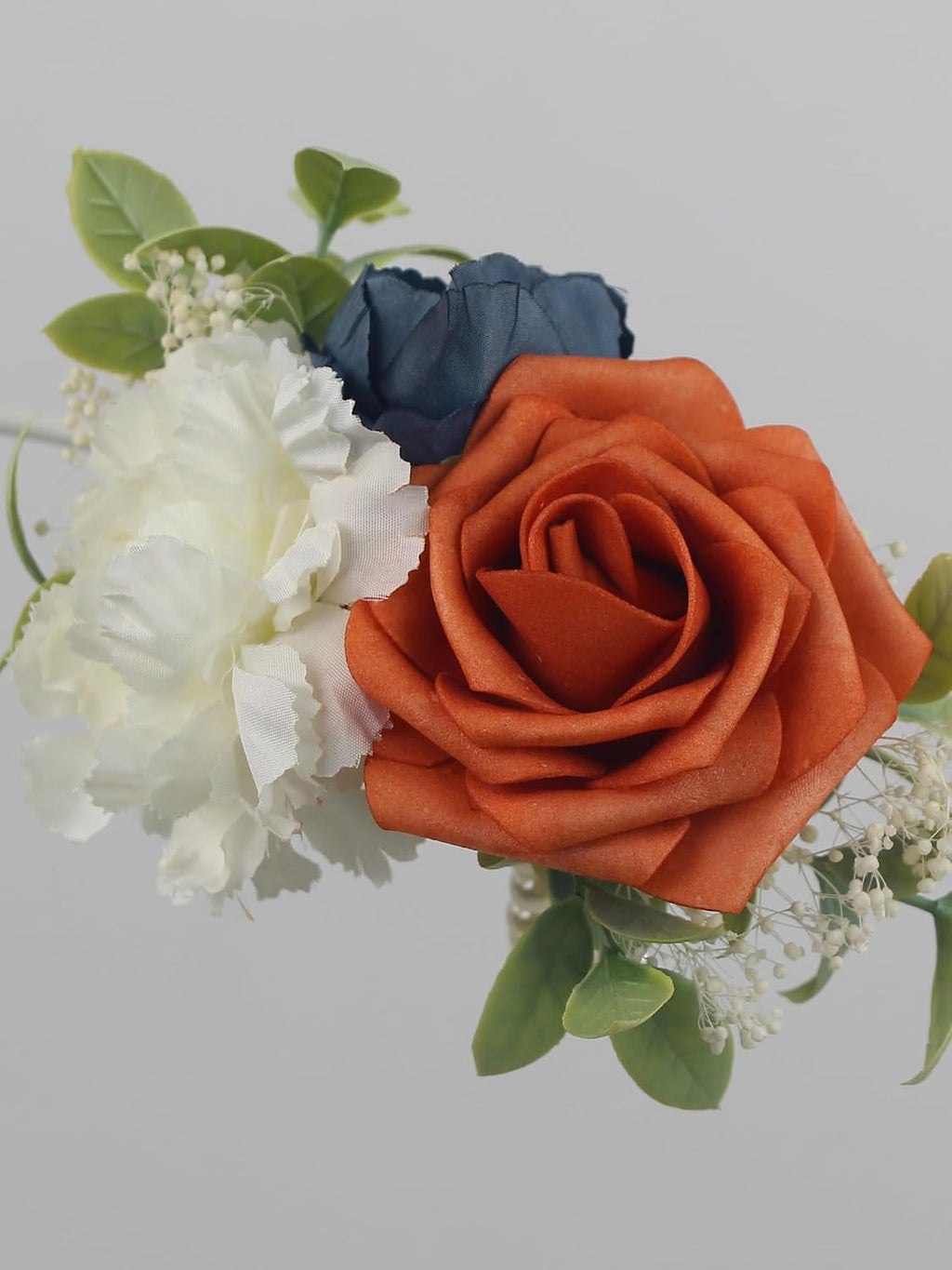 Rinlong 2Pcs Navy Terracotta Wrist Corsage for Wedding, Prom, Homecoming