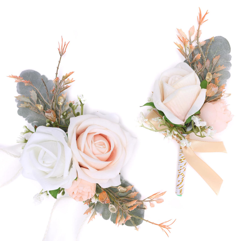 Fnize Blue Corsage and Boutonniere Set for Prom Homecoming Wedding Flower