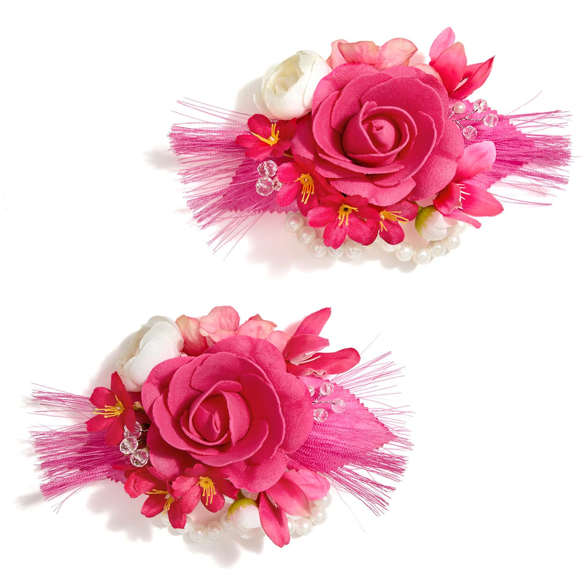 Serwalin 2Pcs Champagne Wrist Corsage Wristlet for Wedding Prom, 6-7Inch
