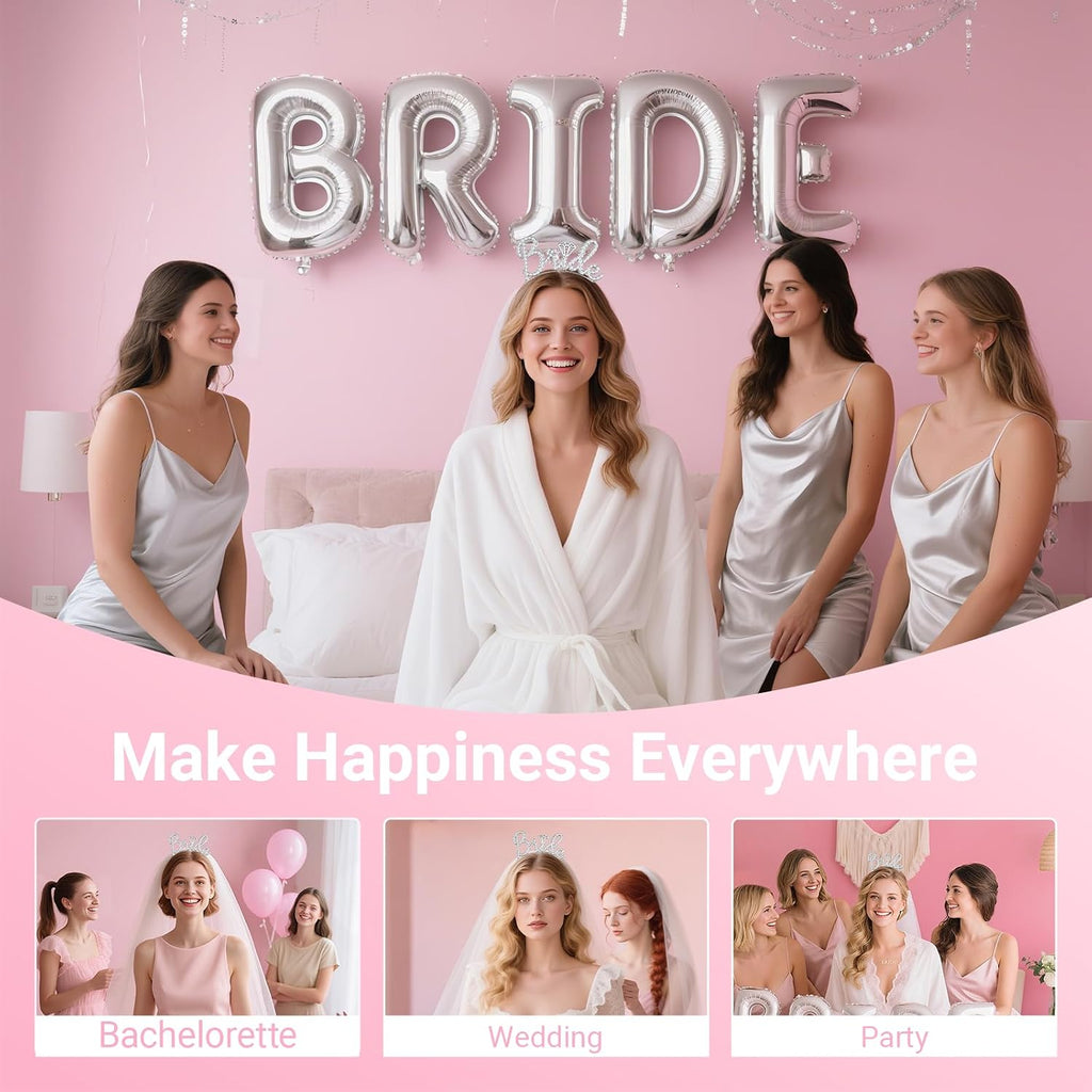 3Pcs Bride to Be Headband with Sash and Veil for Bachelorette Party