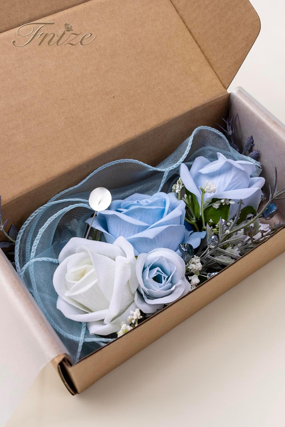 Fnize Blue Corsage and Boutonniere Set for Prom Homecoming Wedding Flower