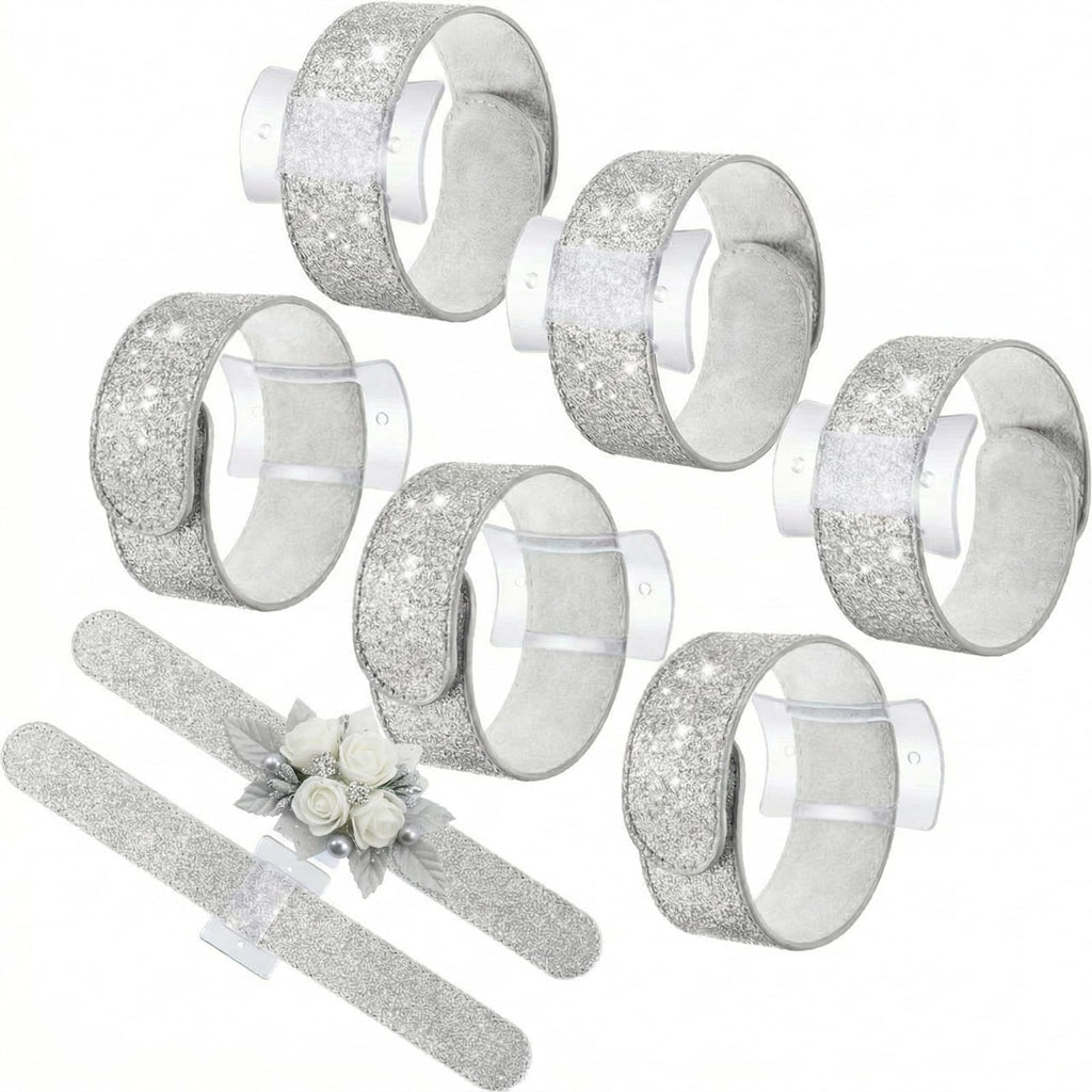 6 Pcs Slaplet Corsage Wristlet Bracelets Slap Bands