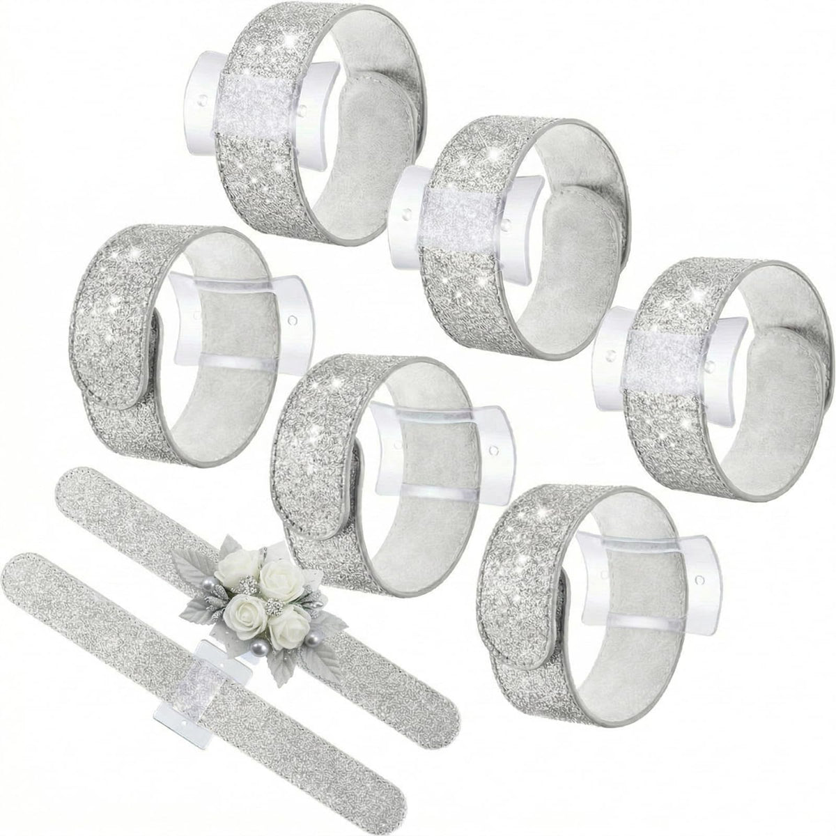 6 Pcs Slaplet Corsage Wristlet Bracelets Slap Bands