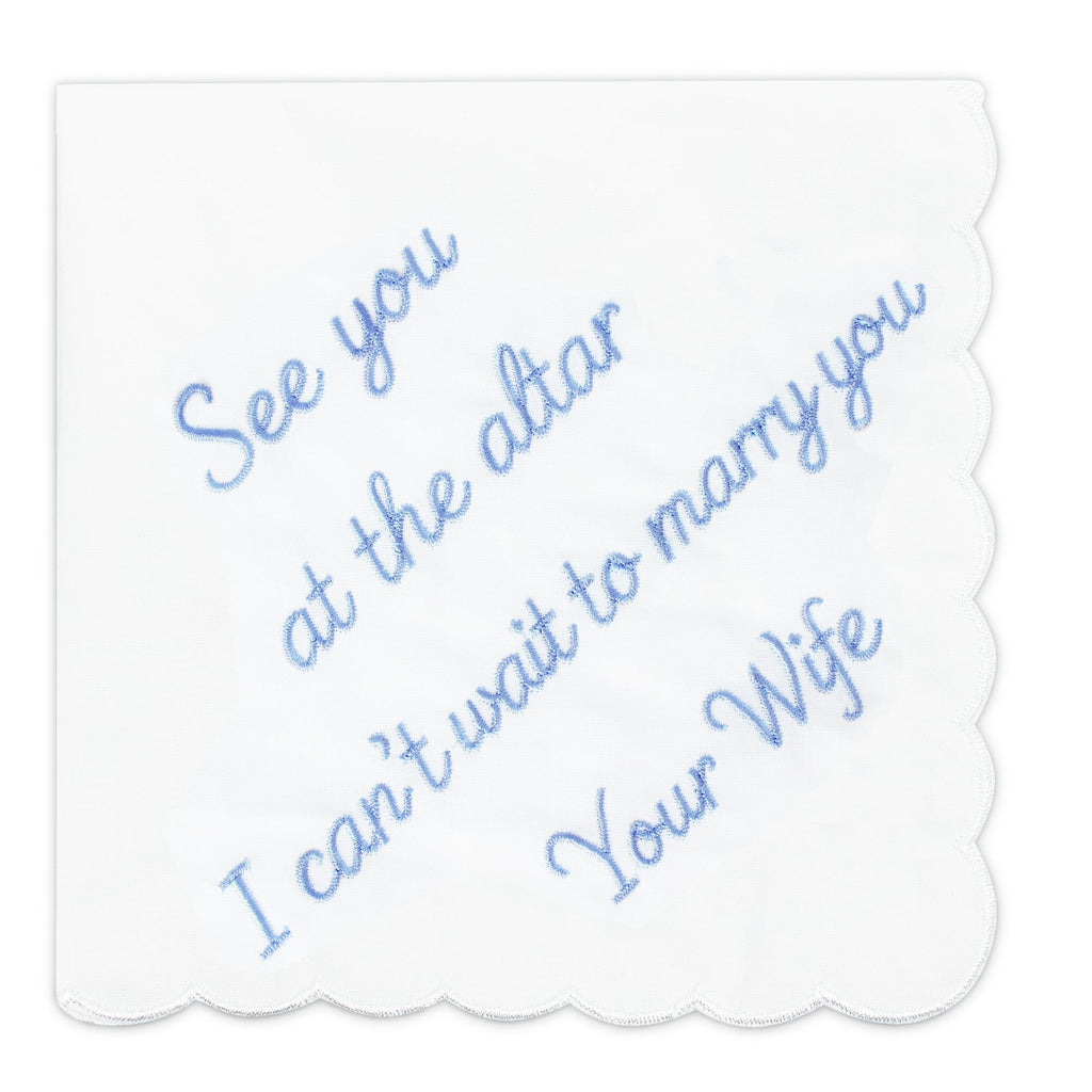 Lamyba Something Blue for Bride and Groom Wedding Handkerchief,Mom and Dad Gifts