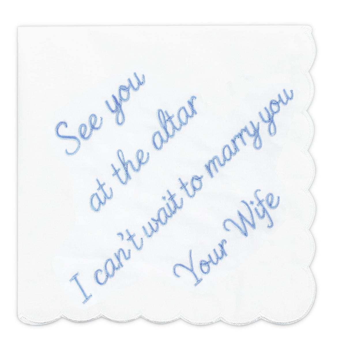 Lamyba Something Blue for Bride and Groom Wedding Handkerchief,Mom and Dad Gifts