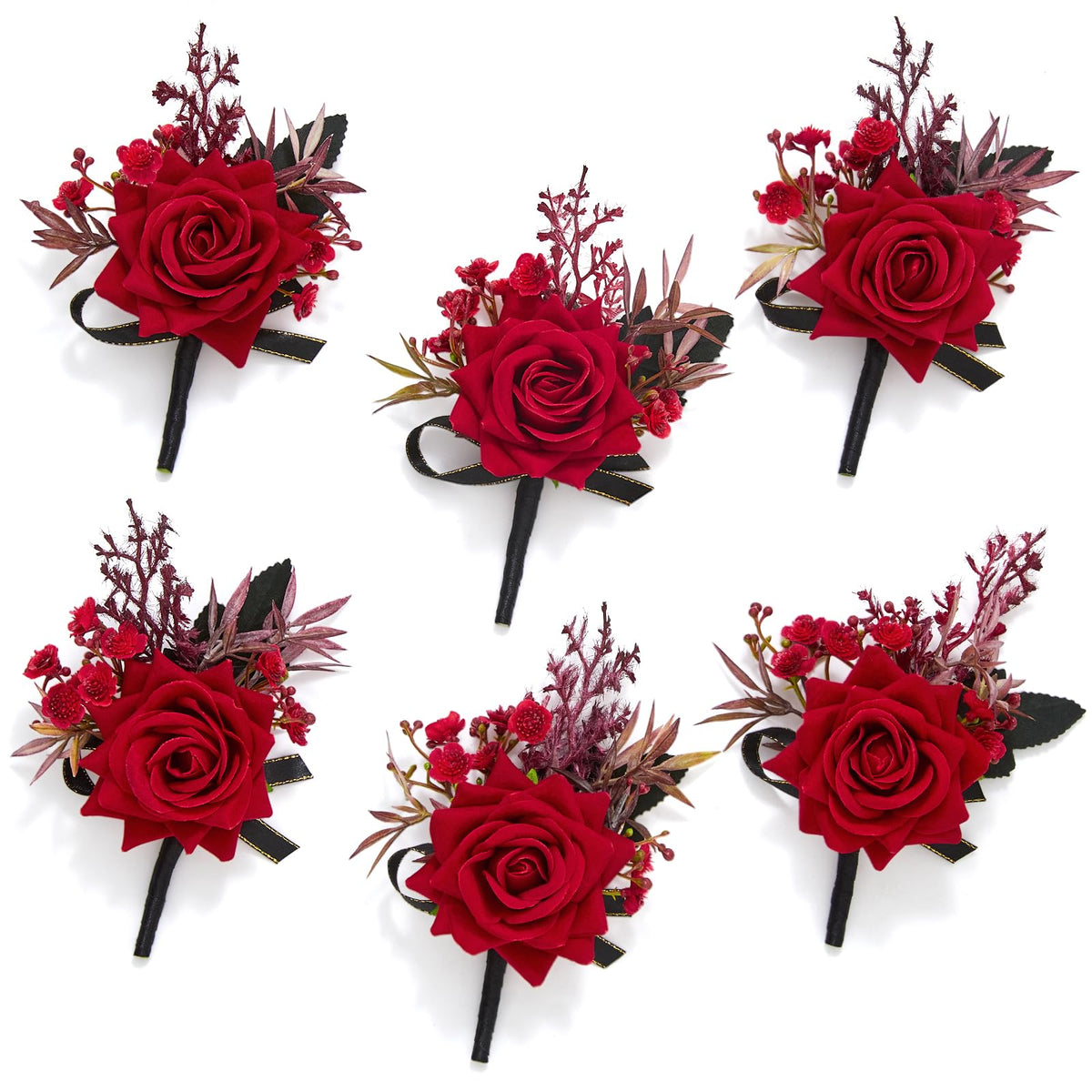 Serwalin 6 Pcs Champagne Rose Wrist Corsage Wristlet for Wedding Prom Party