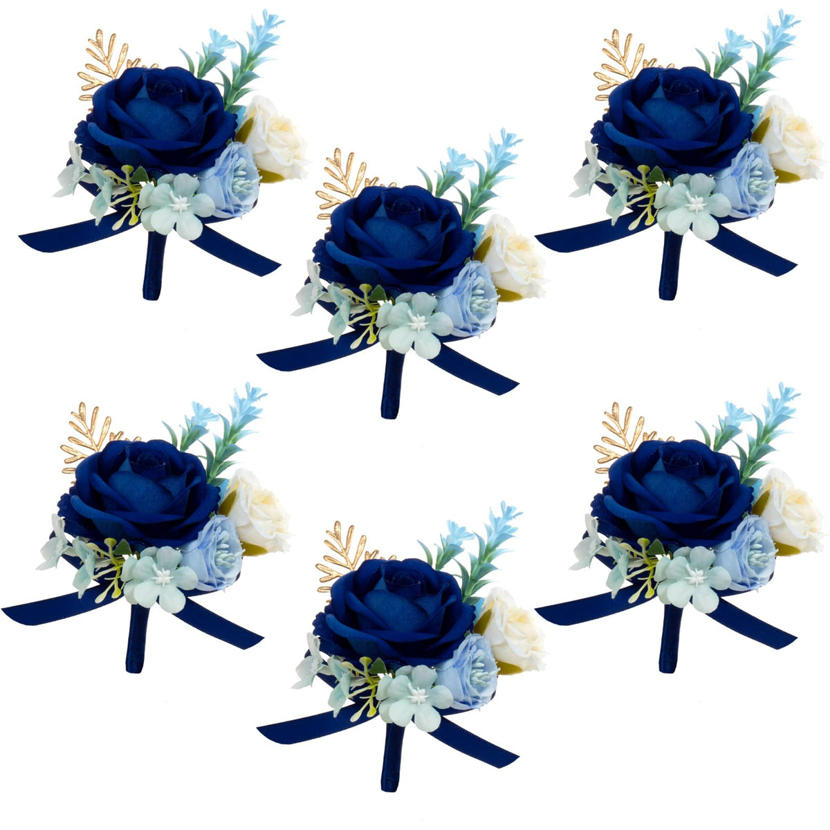 AuroraAria Dusty Rose Boutonniere for Men,Set of 6,Groom Boutonniere for Wedding,Anniversary,Homecoming,Formal Dinner Party,Wedding Decor,Artificial Dusty Rose Rose