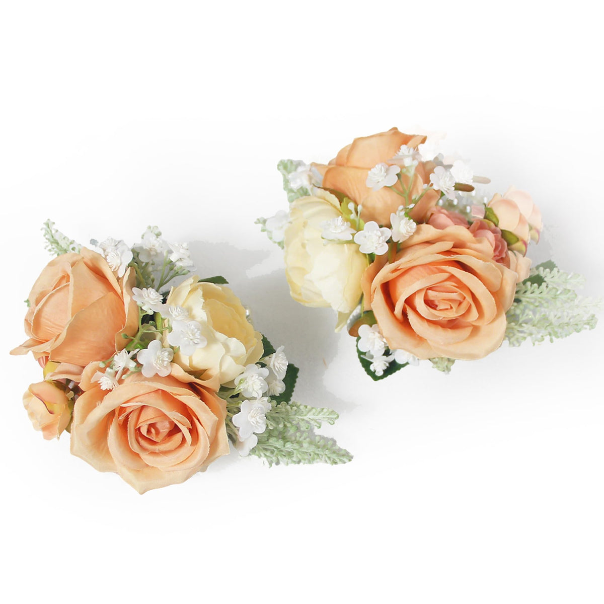 Rinlong 2Pcs White Orchid Wrist Corsage for Wedding, Prom, Homecoming