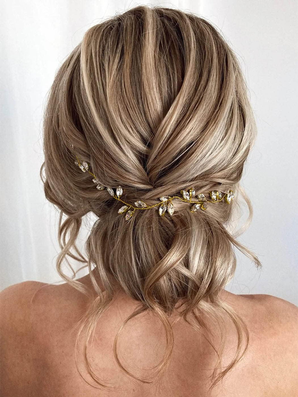 JAKAWIN Wedding Hair Vine Gold Bridal Hair Accessories Crystal Hair Piece