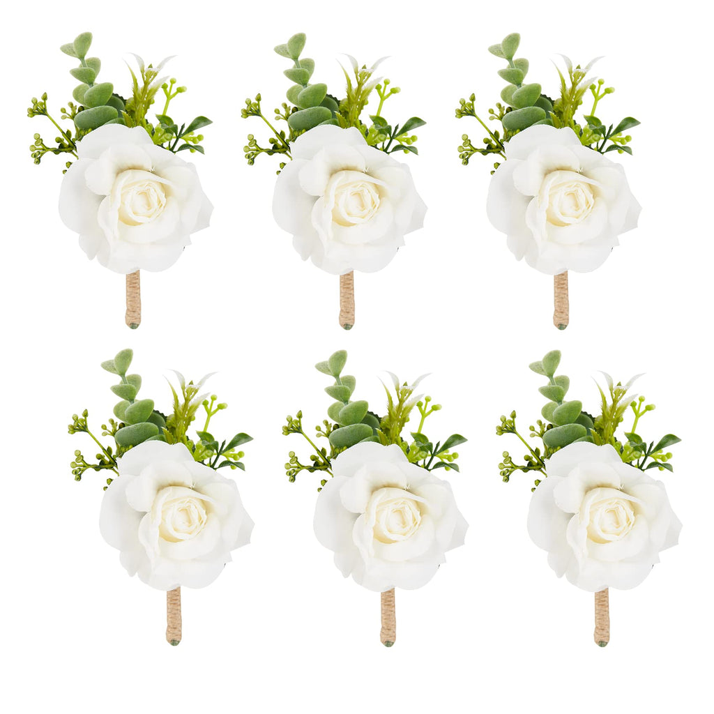 2Pcs White Silk Rose Wrist Corsages for Women Wedding Prom Party