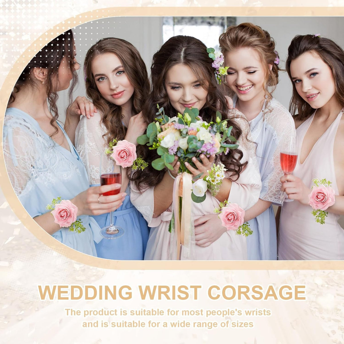 6 Pcs Slaplet Corsage Wristlet Bracelets Slap Bands