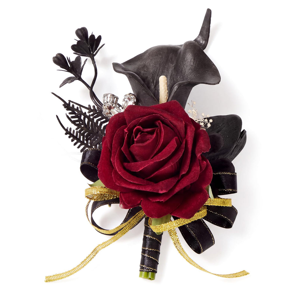 Serwalin Burgundy Corsage and Boutonniere Set for Wedding Prom Homecoming