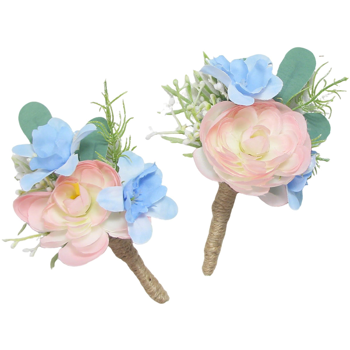 Rinlong 2Pcs Terracotta Boutonnieres with Pins for Men, Groom, Groomsmen