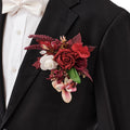 TINGE TIME Luxury Groom Boutonniere for Wedding, 1 PCS Pocket Boutonniere for Men Wedding, Prom, Homecoming, Anniversary, Graduation, Christmas Dinner (Terracotta)
