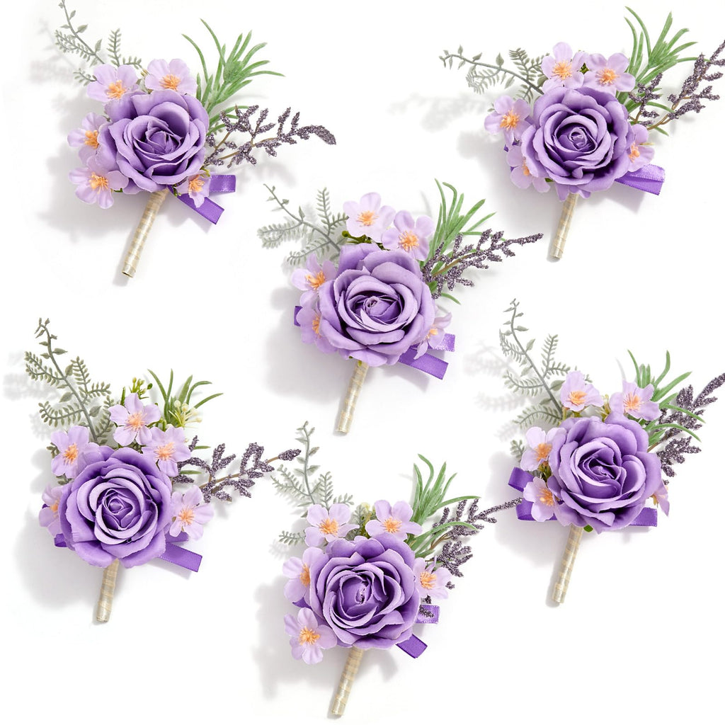 Serwalin Champagne Rose Corsage and Boutonniere Set for Wedding Prom Party