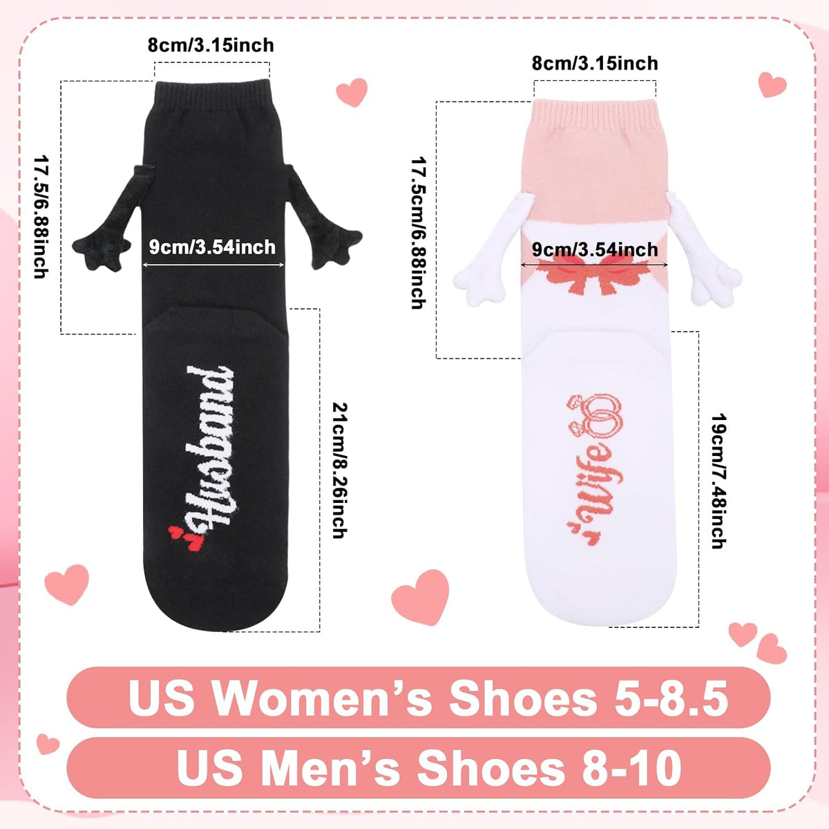 Jspupifip 2 Pairs Bride and Groom Socks