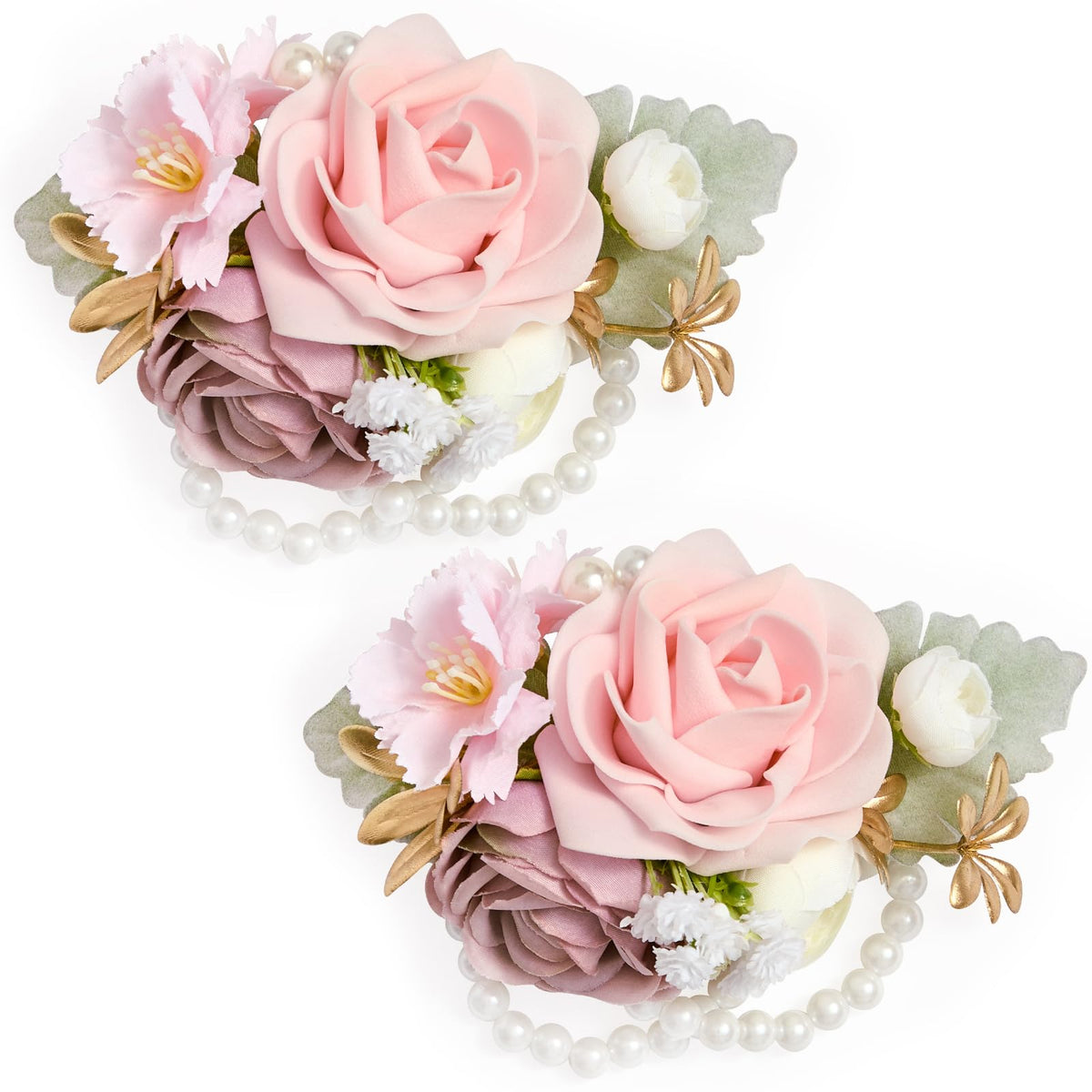 Purple Corsage and Boutonniere Set for Wedding Homecoming Prom