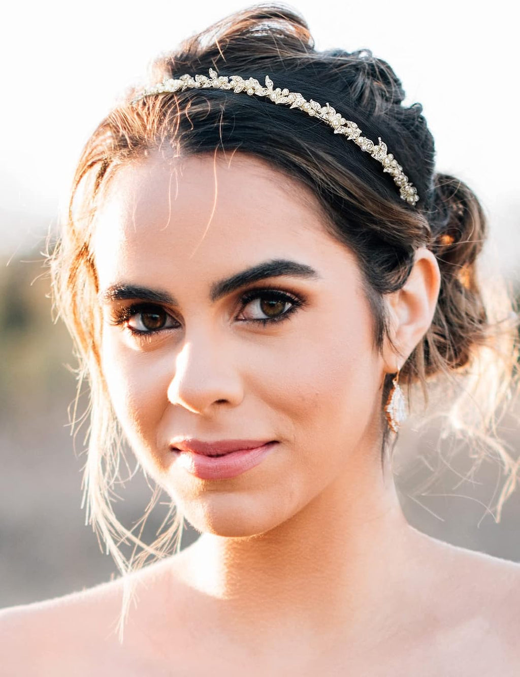 SWEETV Rhinestone Bridal Headband Silver Crystal Tiara for Women Pearl Wedding Headpieces for Bride Hair Accessories for Prom Birthday Party