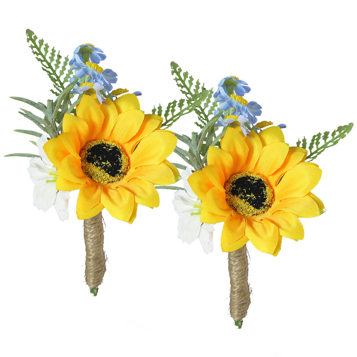 Rinlong 2Pcs Terracotta Boutonnieres with Pins for Men, Groom, Groomsmen