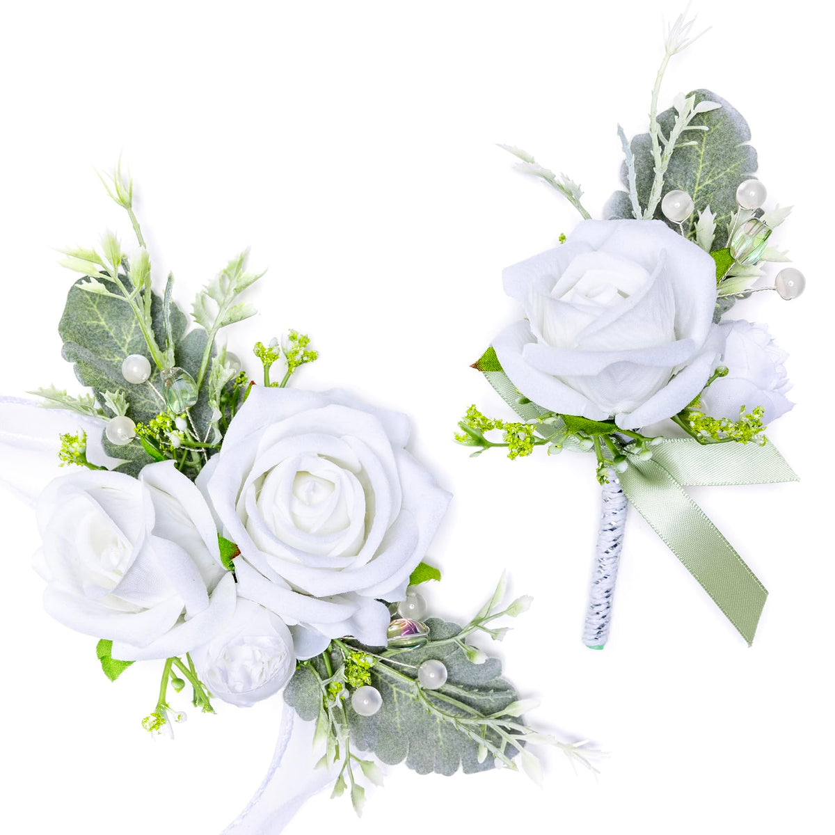 Fnize Blue Corsage and Boutonniere Set for Prom Homecoming Wedding Flower