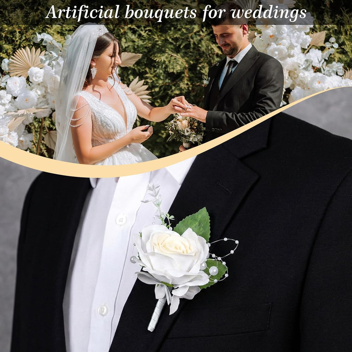 Rose Boutonniere for Men, Lapel Pin FlowerAnniversary & Formal Party Suit