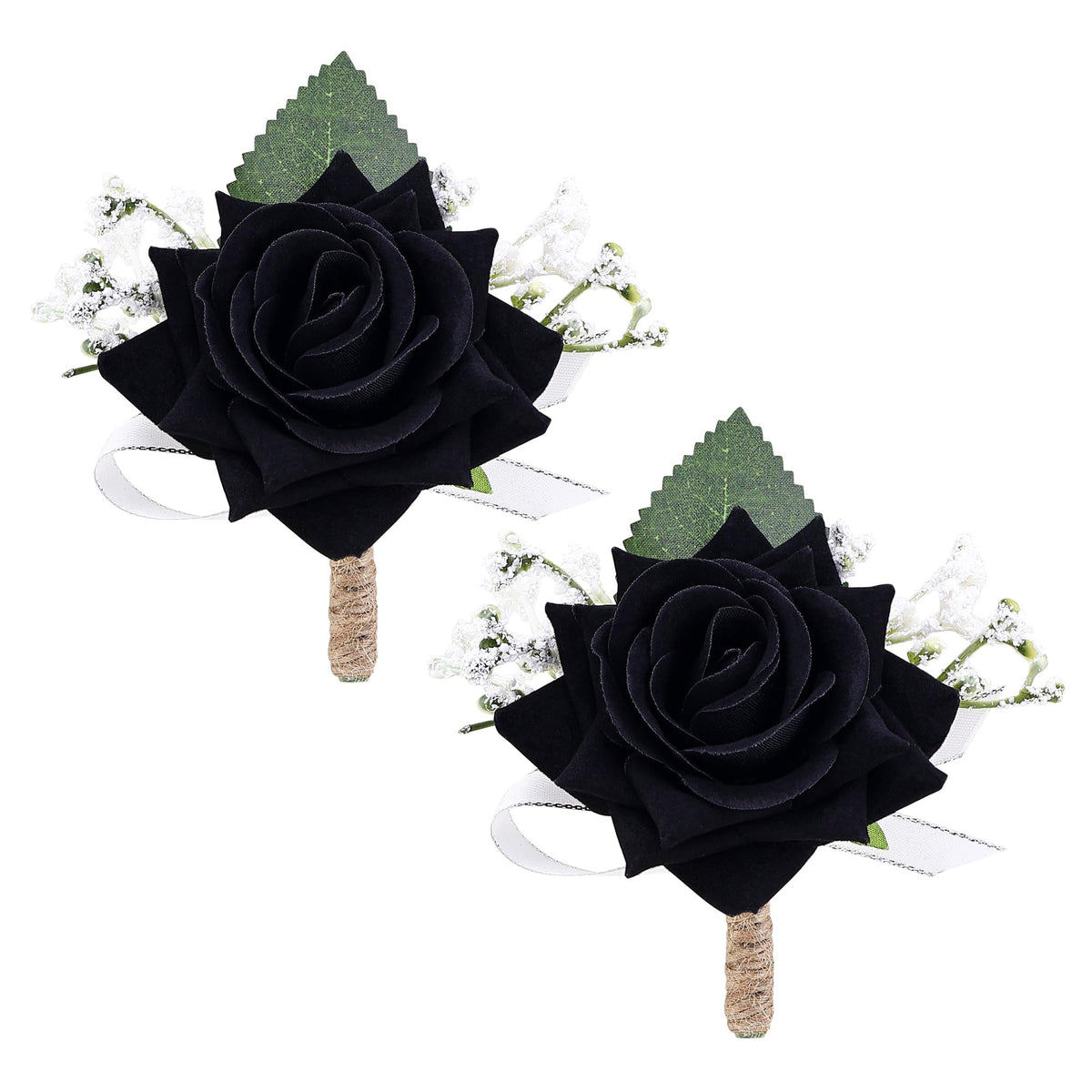 2Pcs Burgundy Rose Corsage and Boutonniere Set, Wrist Corsage with Double Pearl Bracelet and Boutonniere for Men with Pin Clip for Wedding Prom Homecoming Party Suit Decorations
