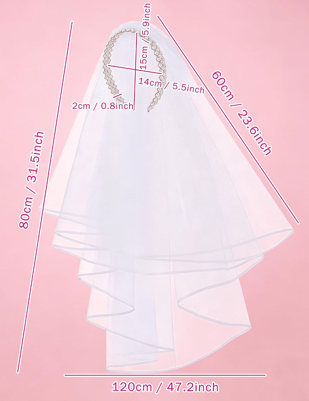Pearl Bridal Headband Veil for Bachelorette Party Decorations