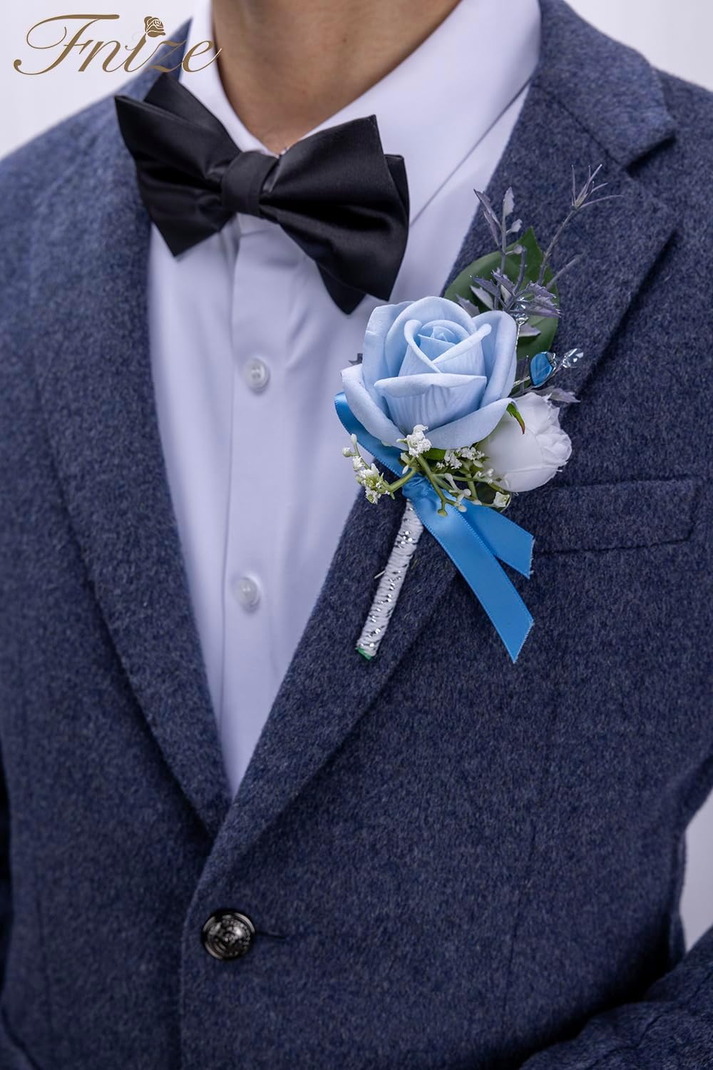 Fnize Blue Corsage and Boutonniere Set for Prom Homecoming Wedding Flower